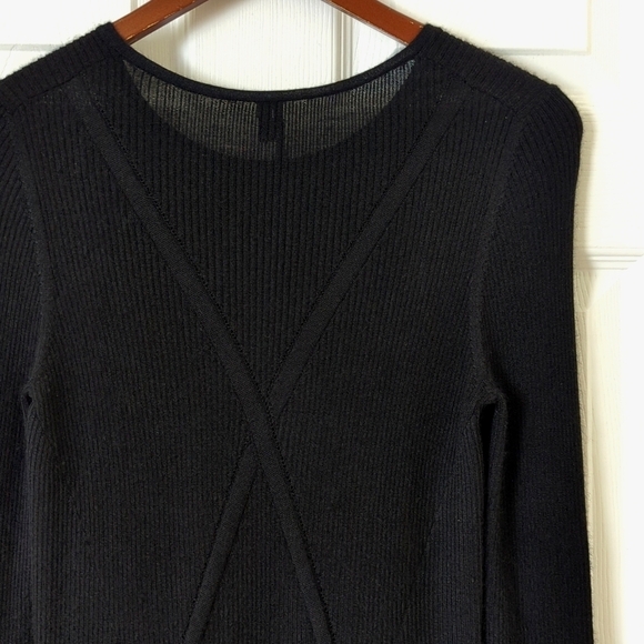 Theyskens' Theory Cashmere & Silk Lightweight Ribbed Knit Sweater Black Large - Picture 10 of 10